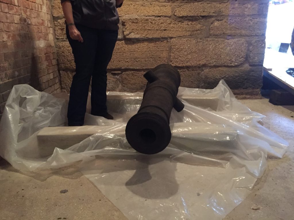 The Wrecked! cannon is ready for its last prep steps before exhibit!