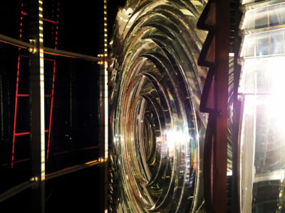 close up of lighthouse lens