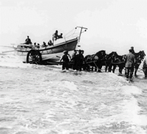 U.S.L.S.S. crew with their lifeboat